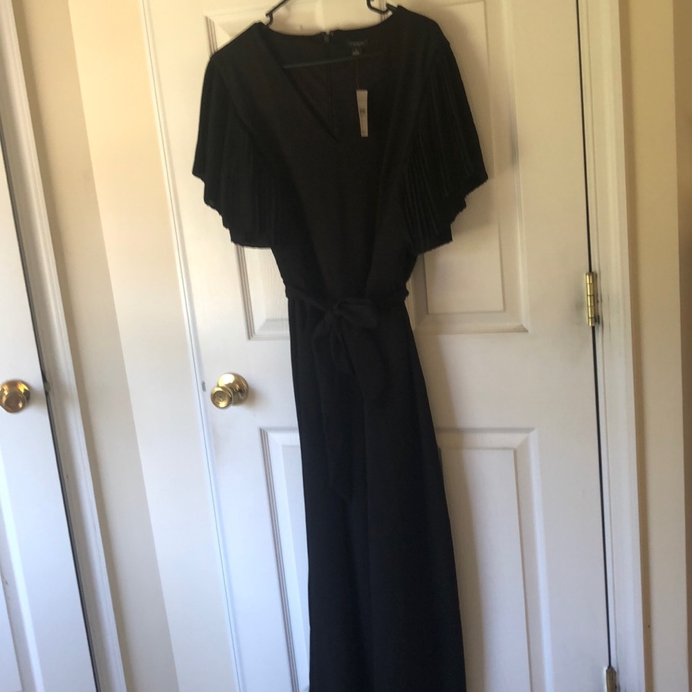 Ann Taylor Black Accordion Sleeve Jumpsuit; size 14: NWT